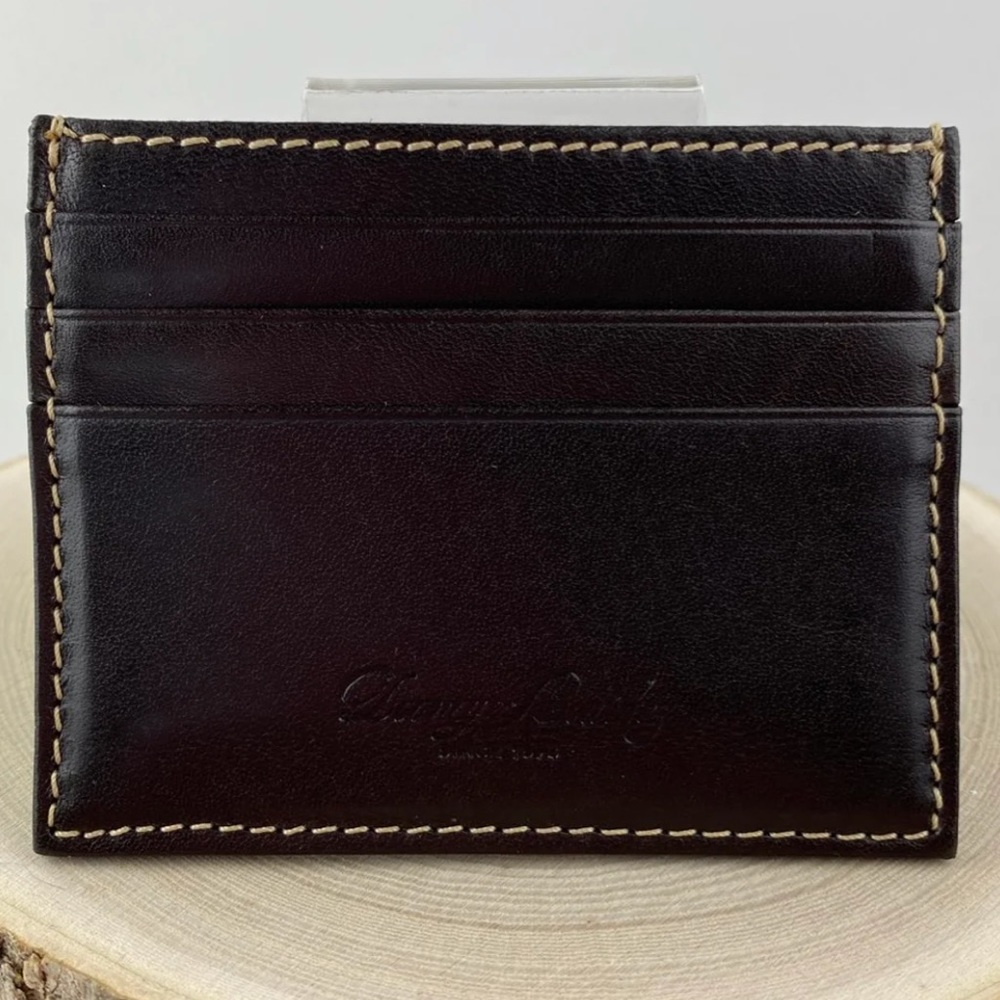 Dooney & Bourke T’Moro Brown Leather Card Holder Sample. Great stocking stuffer!